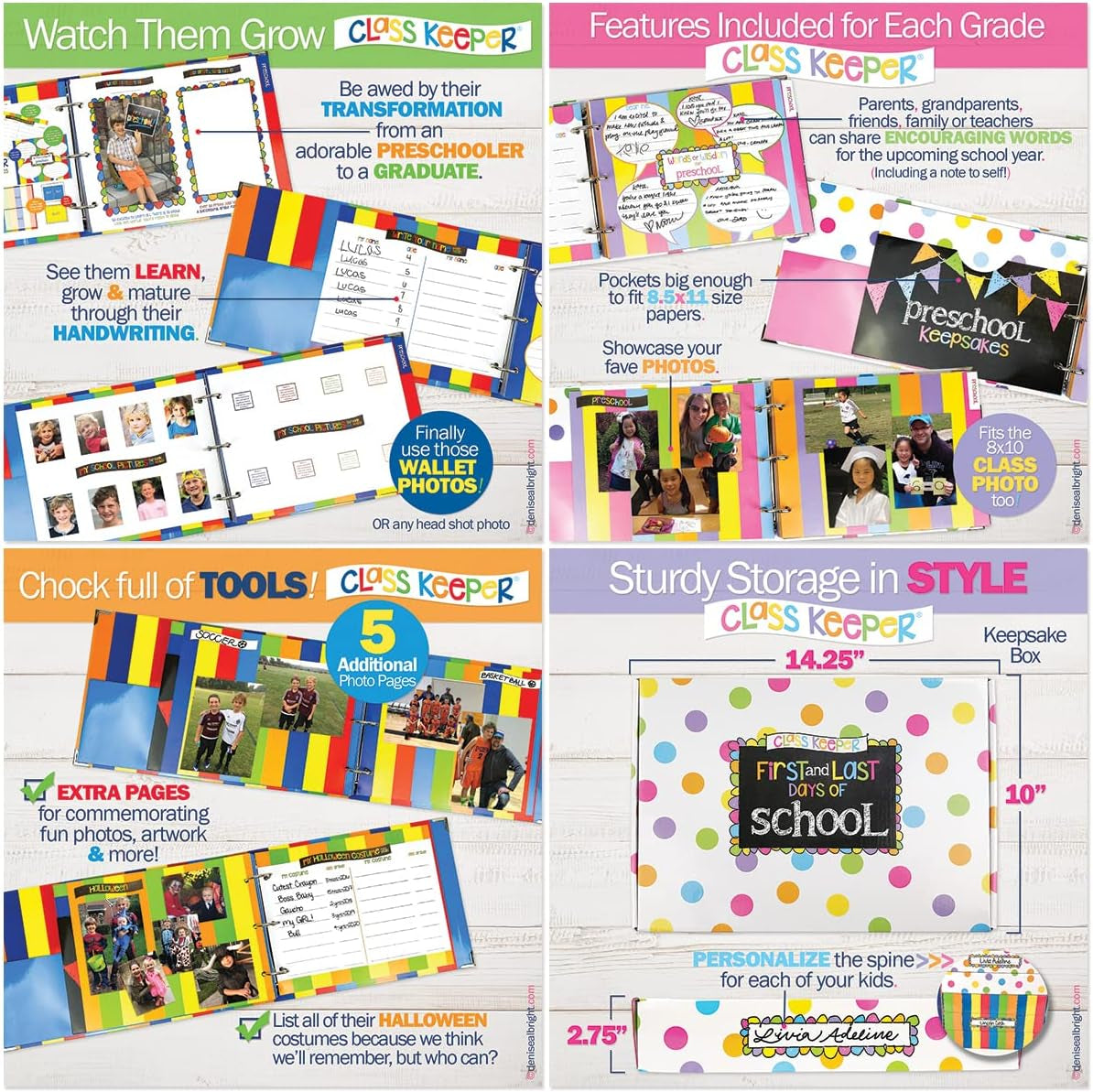 Class Keeper® School Memory Book + First & Last Day Photo Signs | Digital Memory App Included