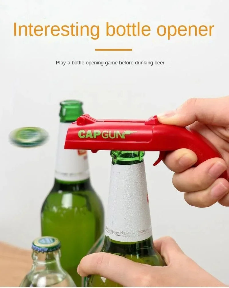 Portable Cap Gun Beer Bottle Opener Beverage Drinking Opening Gun Cap Launcher Kitchen Party Supply Bar Tool Kitchen Accessorie