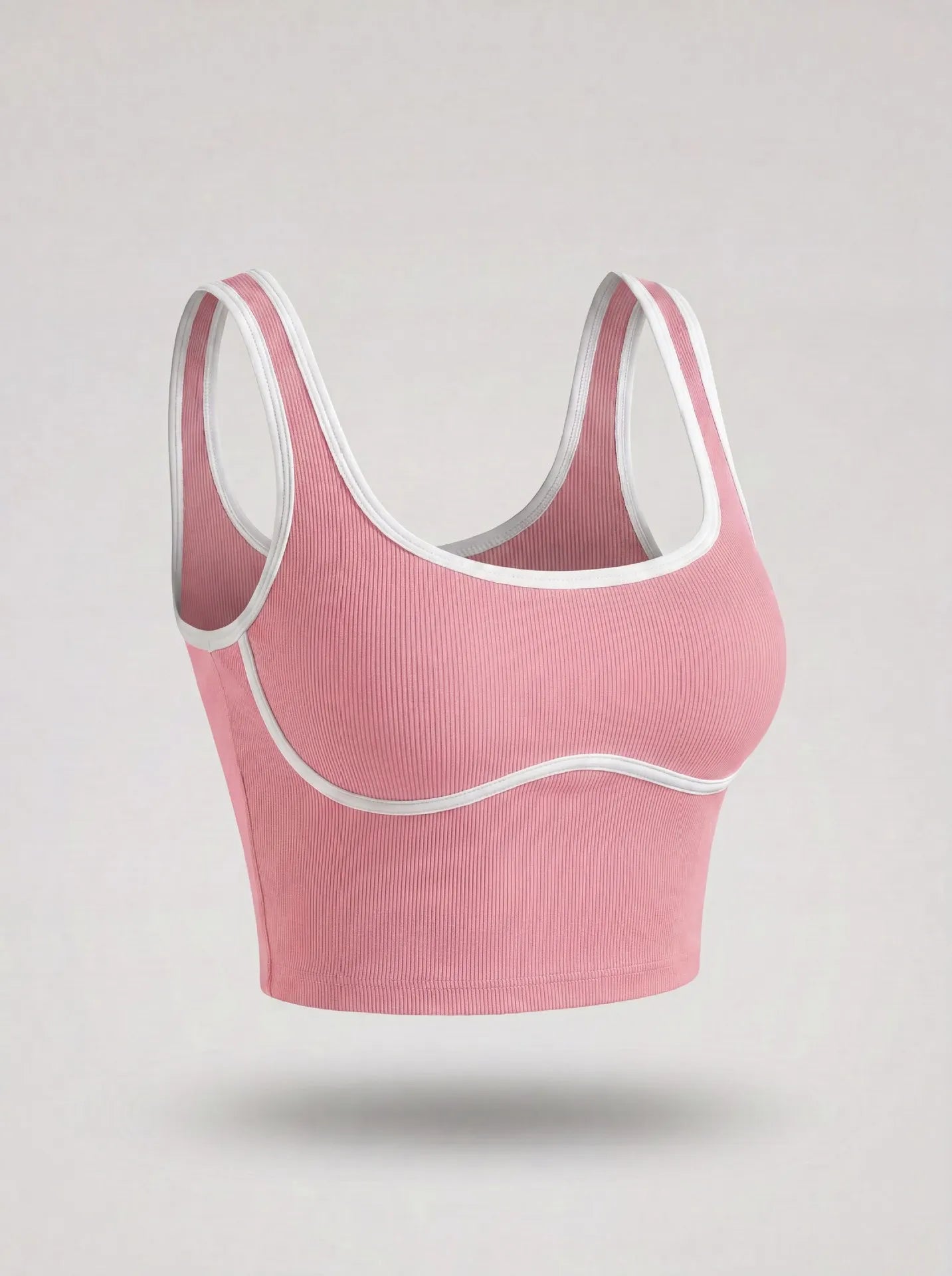 Women Color Block Line Yoga Bra without Chest Pad Shaping Back Design Quick Dry Sports Top Gym Running Training Outdoor