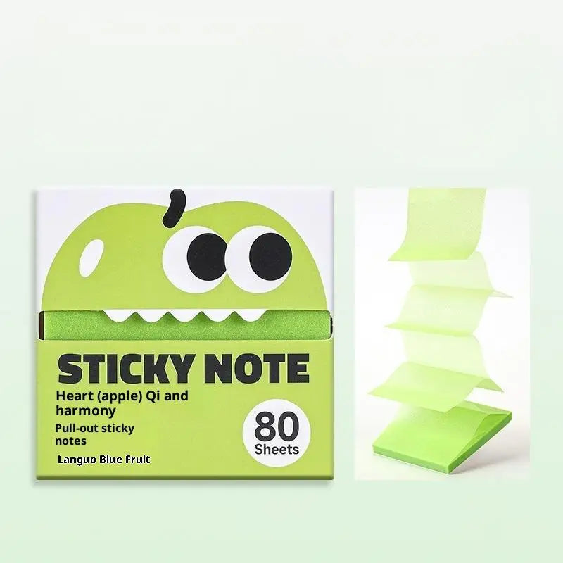 ​80 Sheets/Box Self-Adhesive Memo Pads Pull-Type Sticky Note Pearlescent Transparent Paper for Office & School Stationery Supply
