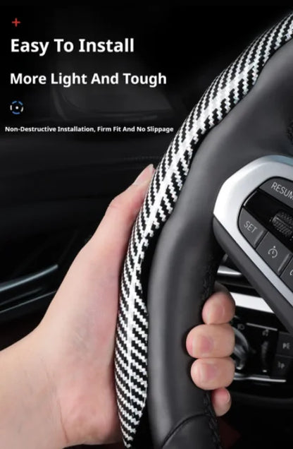 Suitable for Buick Carbon Fiber Texture Steering Wheel Cover with Segmented Quick-Release Design, Durable, for Encore Envista,