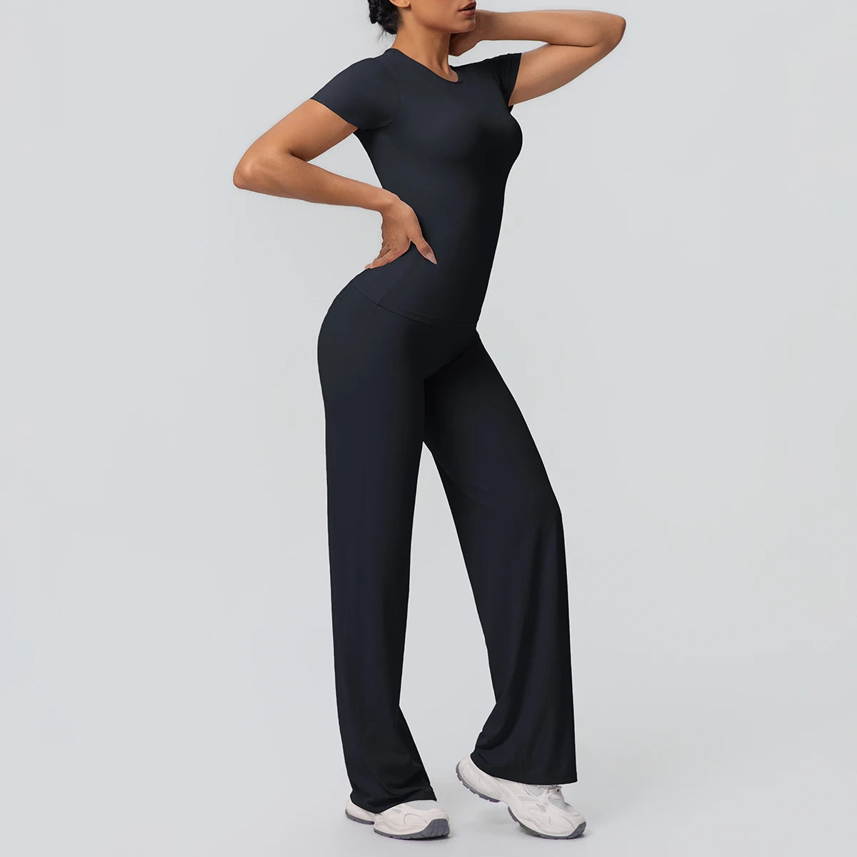Fitness Sports Workout Yoga Set for Women Naked Feel Slim Casual Workout Top T-Shirt Quick Drying Push up Running Pants Yoga Set