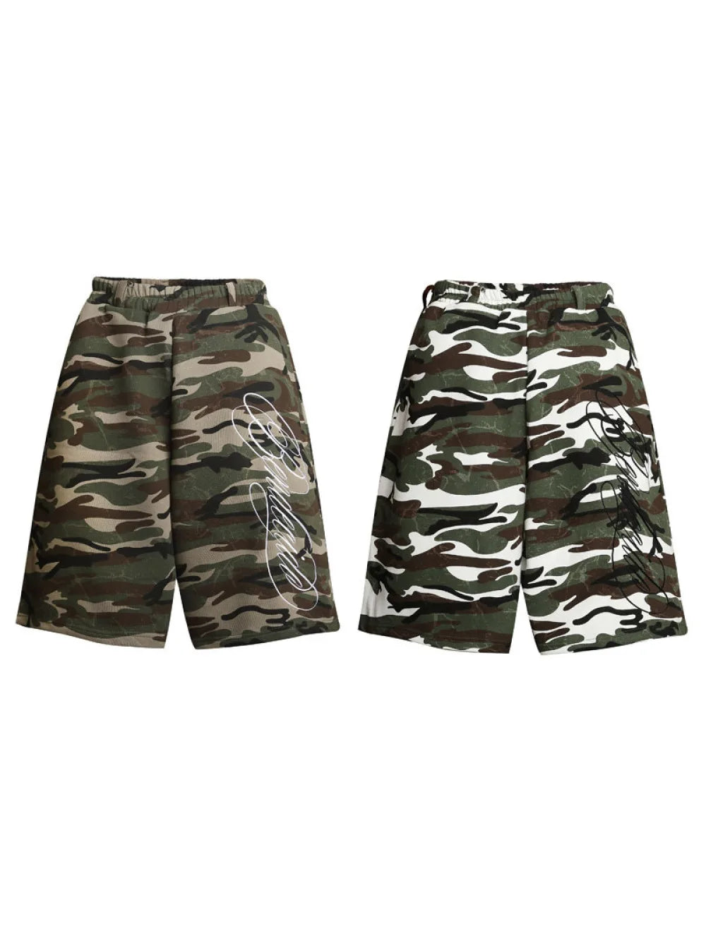 2026 New Summer American High Street Flower Font Wide Pine Subculture Street Middle Pants Street Trend Versatile Leisure Niche