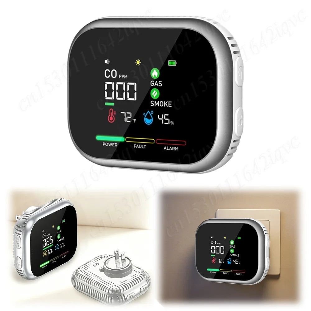 6-In-1 Portable Airs Detector with HD Display Temperature & Humidity Carbon Monoxide Detectors for Home RV Car Apartment Travel