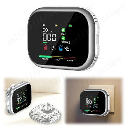 6-In-1 Portable Airs Detector with HD Display Temperature & Humidity Carbon Monoxide Detectors for Home RV Car Apartment Travel