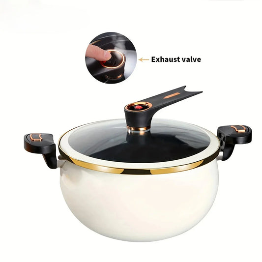 Micro Pressure Cooker 8L Large Capacity 26Cm/28Cm Multi Functional Non Stick Stewing Soup Pot Induction Gas Stove Home Use