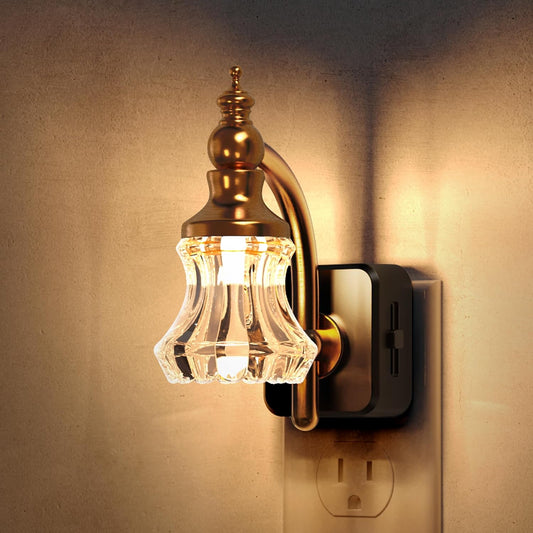 Night Lights Plug into Wall, 3000K Soft White | Flower Night Lights with Dusk to Dawn Sensor, 0-100Lm Adjustable Brightness, for Hallway Bedroom Stairway