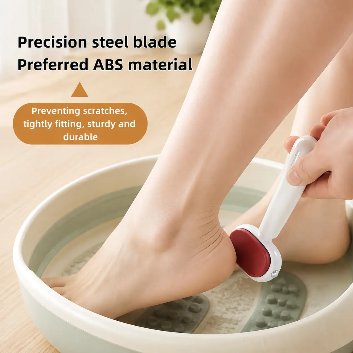Dual‑Sided Foot Callus Remover, Replaceable Stainless Steel Blade Foot Scraper, Portable Manual Dead Skin Corn Remover, Safe Heels Exfoliator Pedicure Tool for Thick Hard Cracked Skin