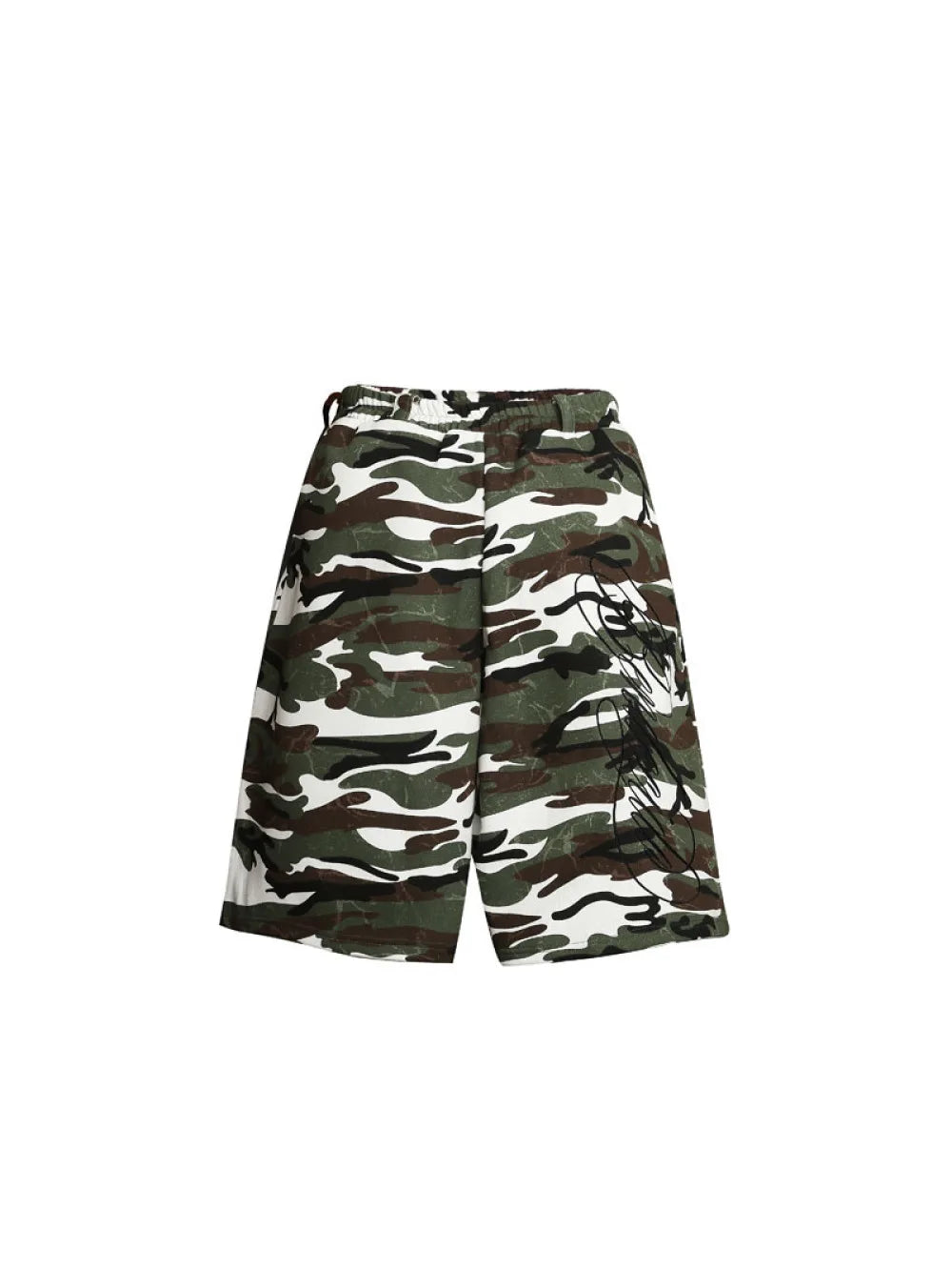 2026 New Summer American High Street Flower Font Wide Pine Subculture Street Middle Pants Street Trend Versatile Leisure Niche