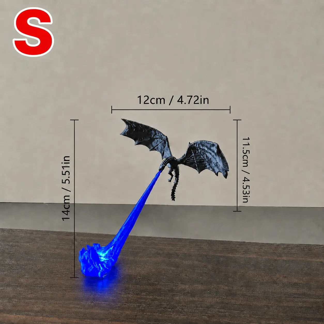 3D Printed Dragon Flame Book Nook with Light Mystical Dragon Bookshelf Decor | Bookend for Book Lovers | Fantasy Desk Decor Gift