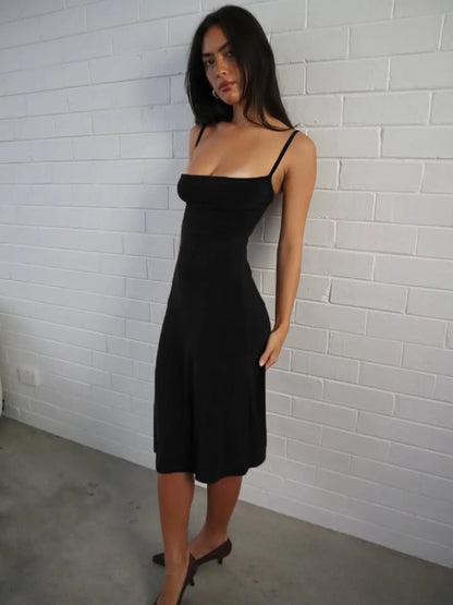 Women'S Elegant Solid Slips Sexy Midi Dress Sleeveless Backless Sundress Summer Clothes Birthday Party Vacation