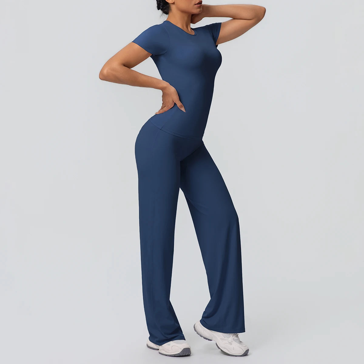 Fitness Sports Workout Yoga Set for Women Naked Feel Slim Casual Workout Top T-Shirt Quick Drying Push up Running Pants Yoga Set