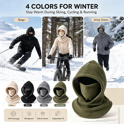 Three in One Wool Double-Layer Integrated Hat Windproof and Warm Winter Flannel Warm Mask Hat Balaclava Wind Hat Ski Masks 2026