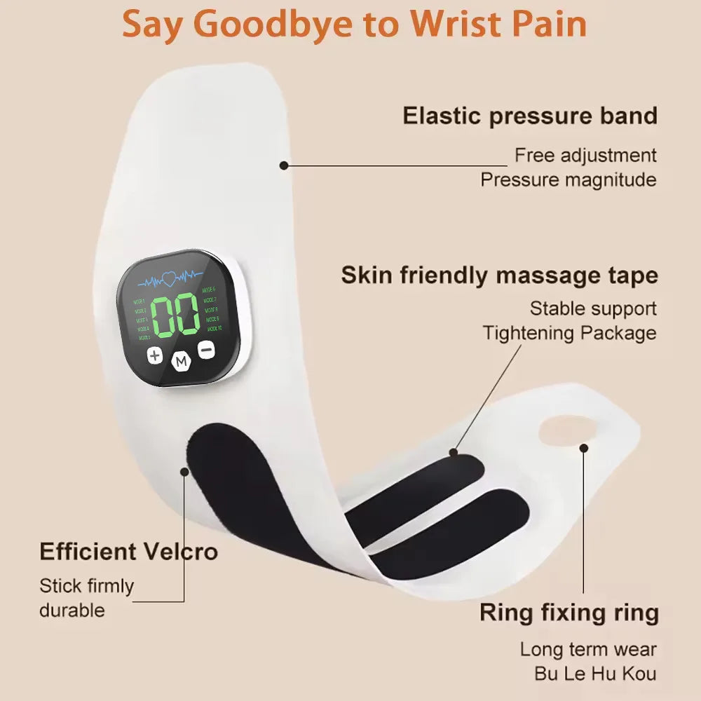 NEW EMS Electric Hand Wrist Massager Vibration Massage Relieve Hand Muscle Fatigue USB Rechargeable Wrist Brace Wrap Hand Belt