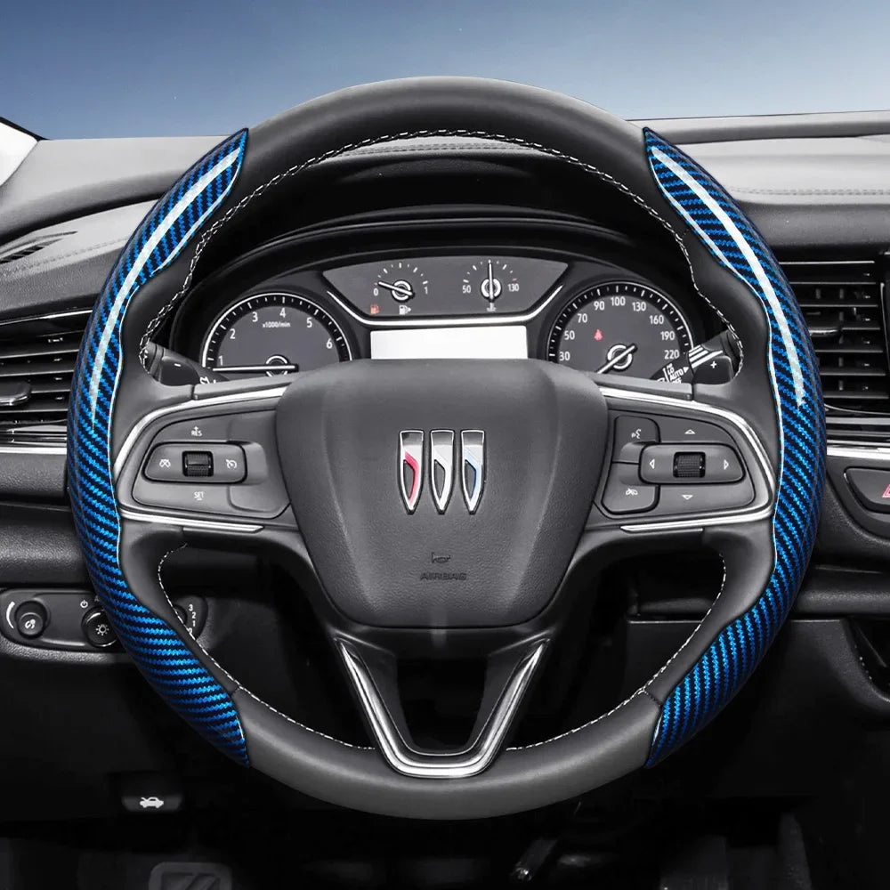Suitable for Buick Carbon Fiber Texture Steering Wheel Cover with Segmented Quick-Release Design, Durable, for Encore Envista,