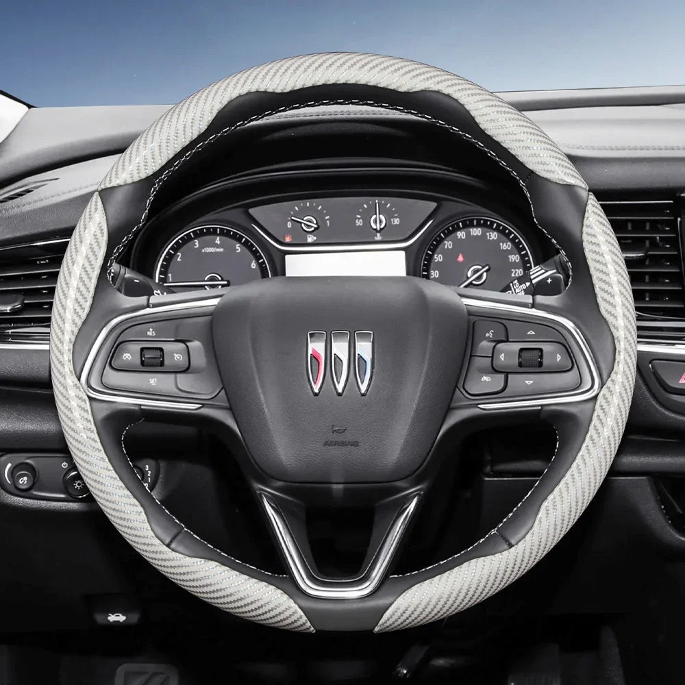 Suitable for Buick Carbon Fiber Texture Steering Wheel Cover with Segmented Quick-Release Design, Durable, for Encore Envista,
