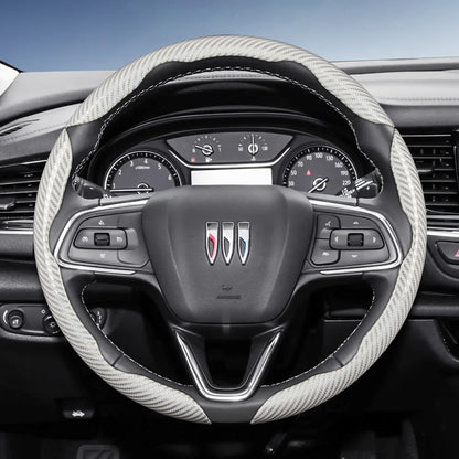 Suitable for Buick Carbon Fiber Texture Steering Wheel Cover with Segmented Quick-Release Design, Durable, for Encore Envista,