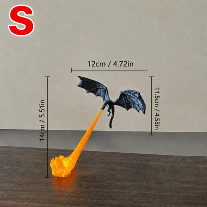 3D Printed Dragon Flame Book Nook with Light Mystical Dragon Bookshelf Decor | Bookend for Book Lovers | Fantasy Desk Decor Gift