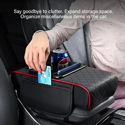 Car Center Console Armrest Cushion with 2 Cup Holder Armrest Heightening Pad Auto Amrest Pillow Cover Pad for All Seasons