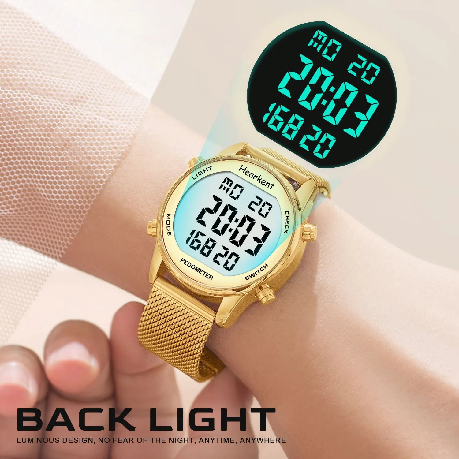 Pedometer Watches Sport Step Counter Women'S Digital Watches Calories Mile Tracker Waterproof 30M for Walking Running