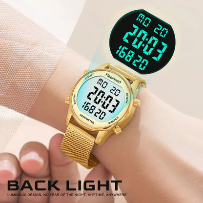 Pedometer Watches Sport Step Counter Women'S Digital Watches Calories Mile Tracker Waterproof 30M for Walking Running
