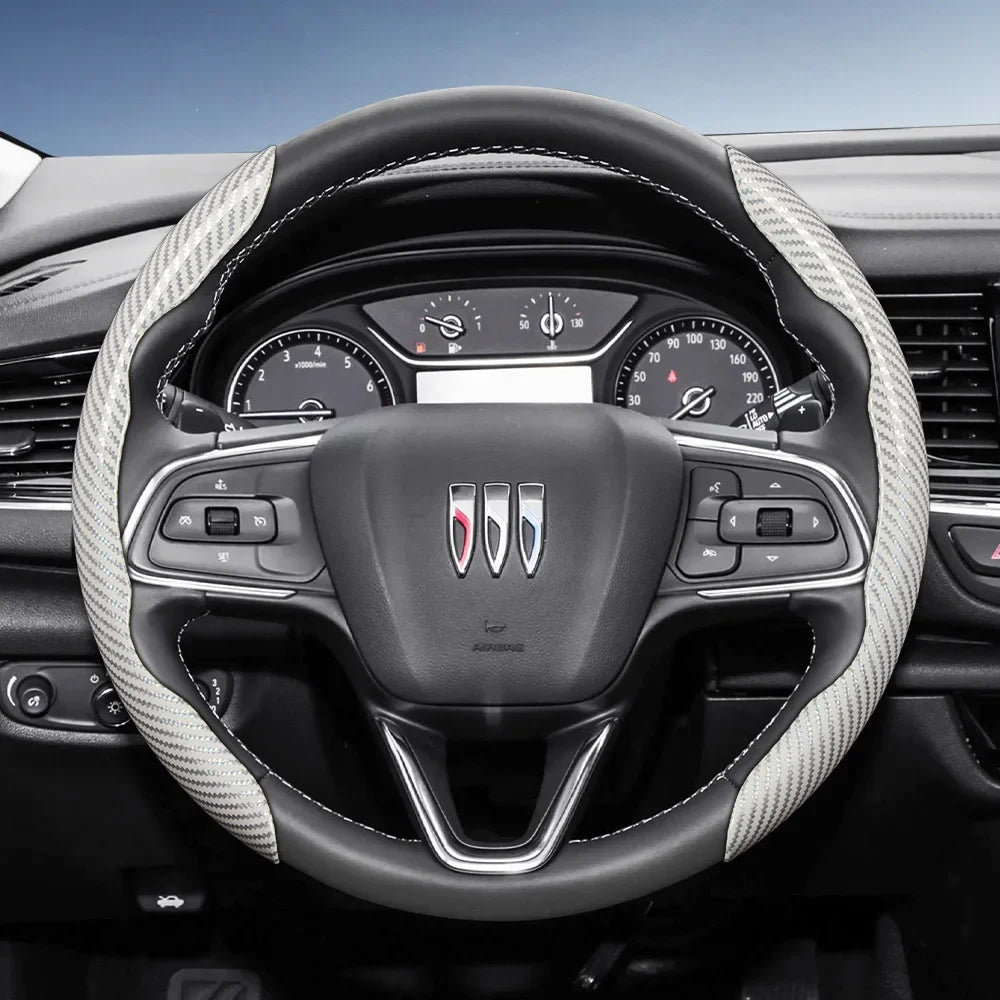 Suitable for Buick Carbon Fiber Texture Steering Wheel Cover with Segmented Quick-Release Design, Durable, for Encore Envista,