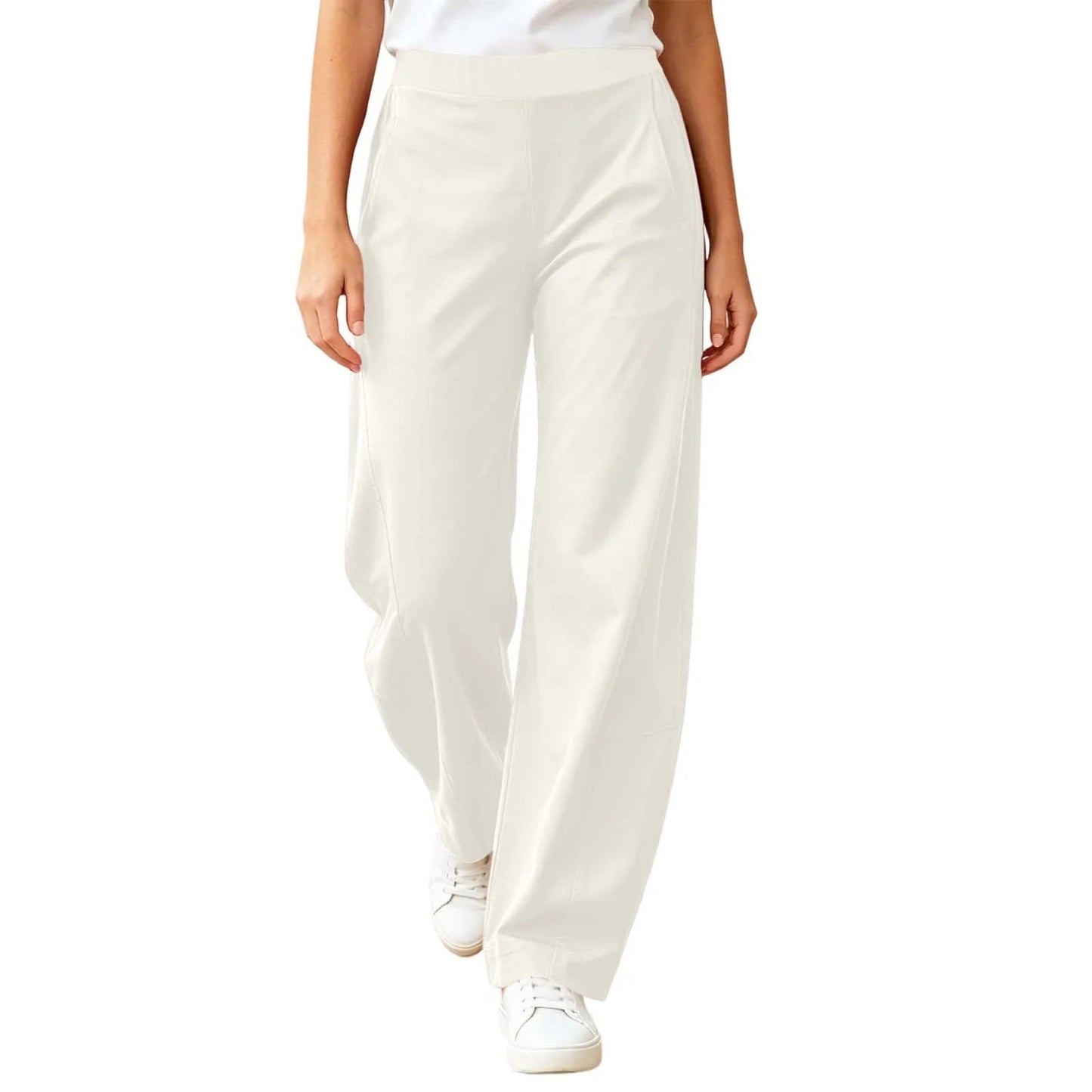 Fashion Wide-Leg Pants Women Summer High Waist Straight Trousers Breathable Casual Solid Palazzo Pants Pantalones Woman Bottoms
