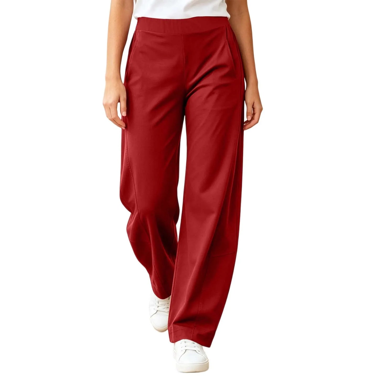 Fashion Wide-Leg Pants Women Summer High Waist Straight Trousers Breathable Casual Solid Palazzo Pants Pantalones Woman Bottoms