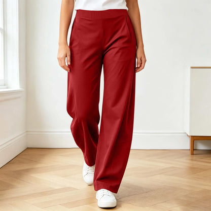 Fashion Wide-Leg Pants Women Summer High Waist Straight Trousers Breathable Casual Solid Palazzo Pants Pantalones Woman Bottoms