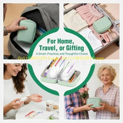 2026 New Waterlproof Pill Pouch Set Multiple Compartments Waterproof Pill Bag Set as a Gift for Parents and Elders
