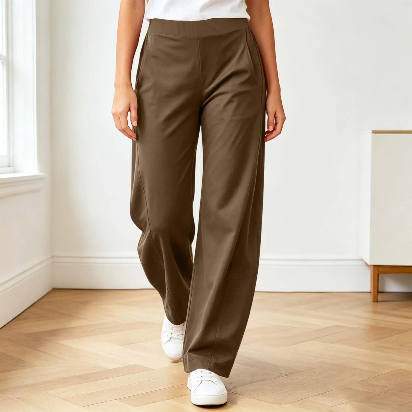 Fashion Wide-Leg Pants Women Summer High Waist Straight Trousers Breathable Casual Solid Palazzo Pants Pantalones Woman Bottoms