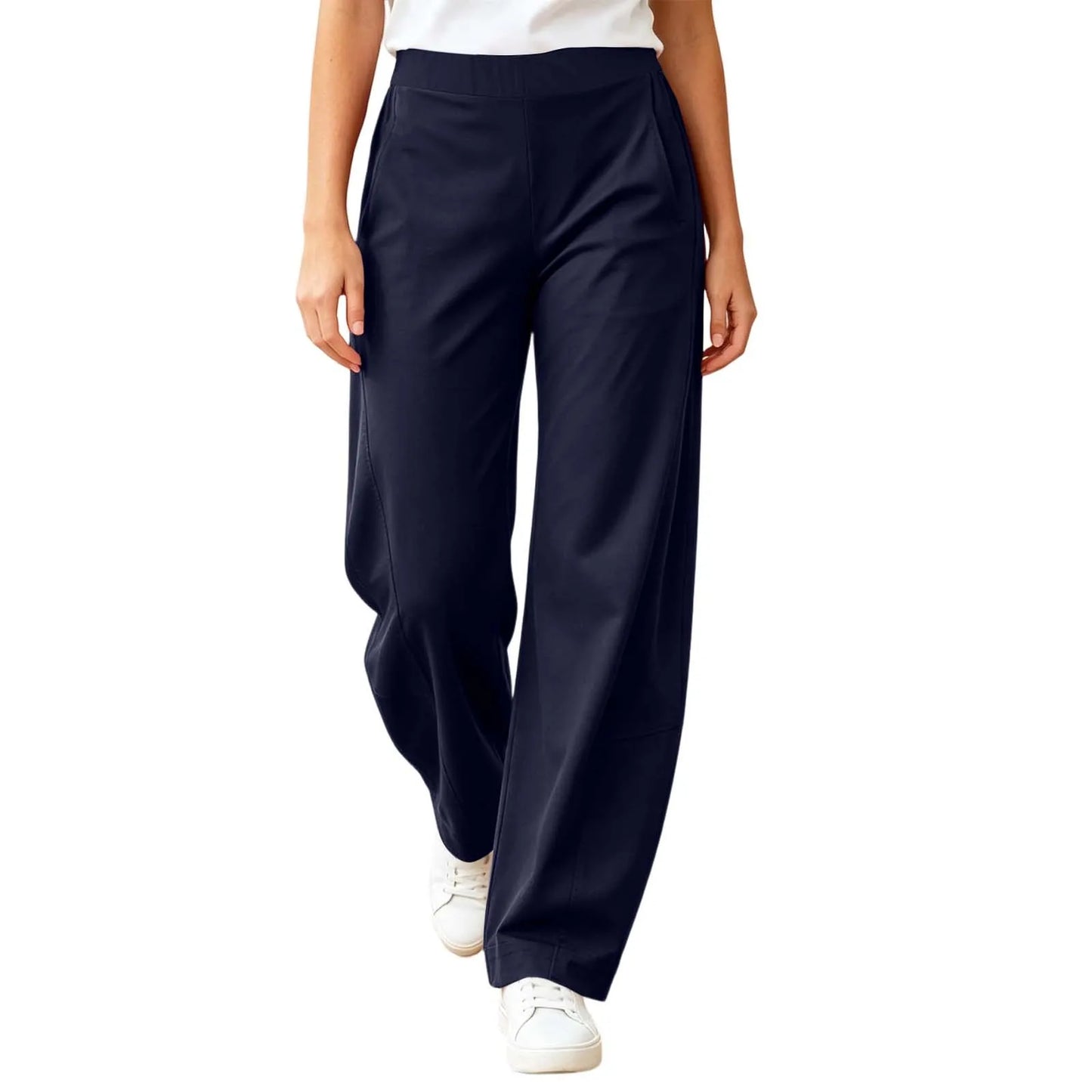 Fashion Wide-Leg Pants Women Summer High Waist Straight Trousers Breathable Casual Solid Palazzo Pants Pantalones Woman Bottoms