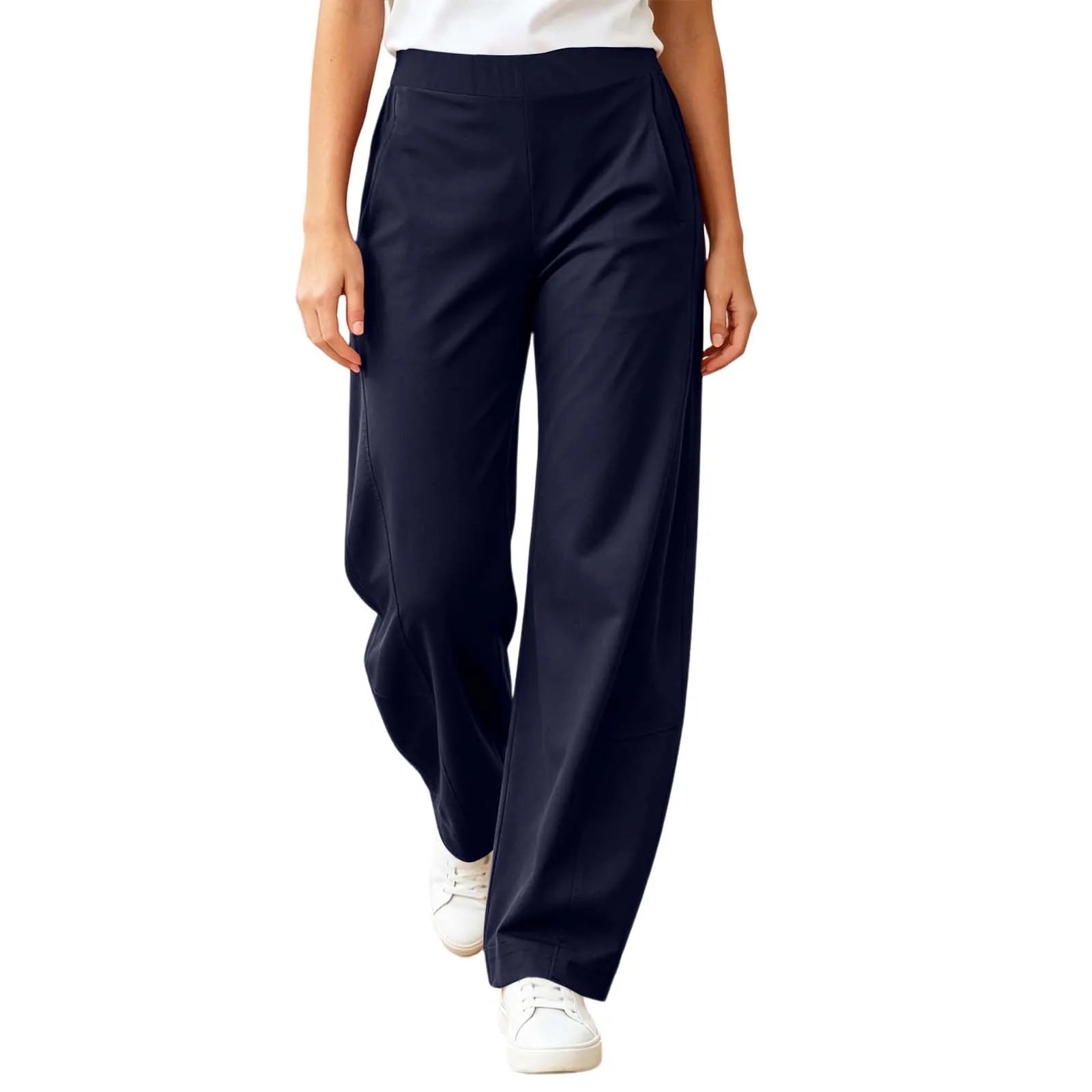 Fashion Wide-Leg Pants Women Summer High Waist Straight Trousers Breathable Casual Solid Palazzo Pants Pantalones Woman Bottoms