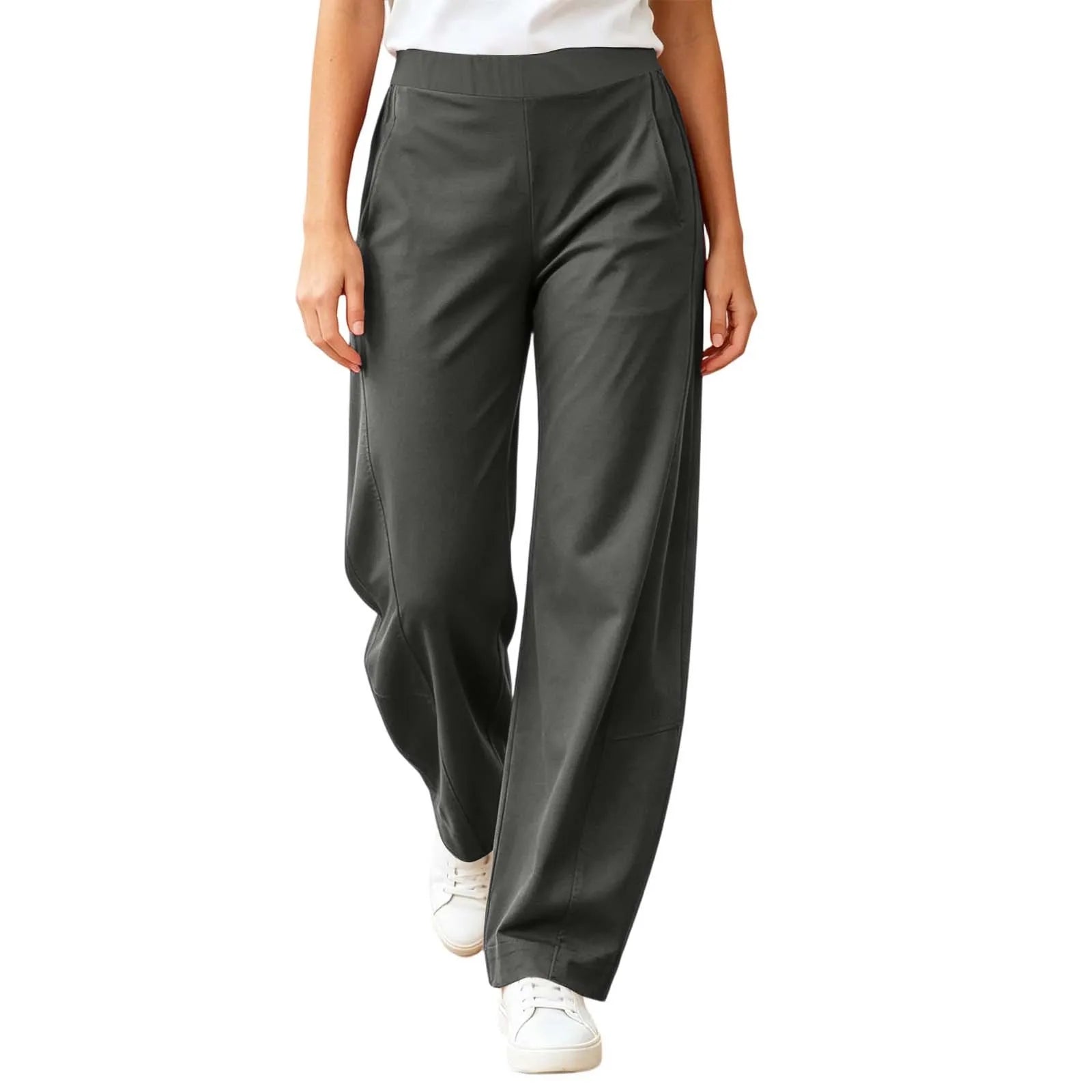 Fashion Wide-Leg Pants Women Summer High Waist Straight Trousers Breathable Casual Solid Palazzo Pants Pantalones Woman Bottoms