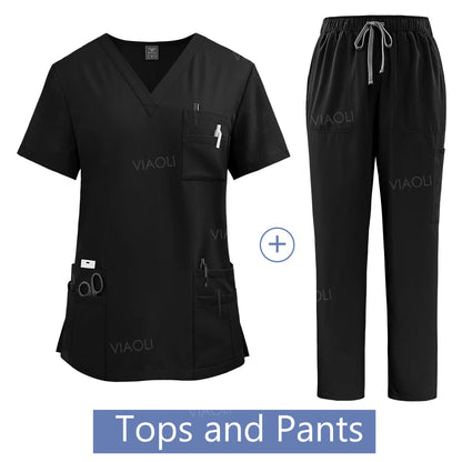 Wholesale Price Medical Suit for Women Surgical Gown Lab Coat with Pockets Dental Scrub Veterinary Uniform Soft Nursing Articles