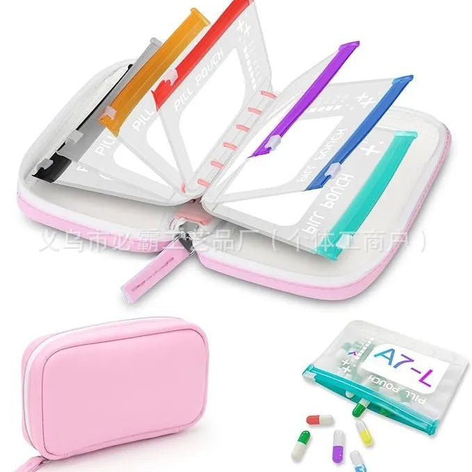 2026 New Waterlproof Pill Pouch Set Multiple Compartments Waterproof Pill Bag Set as a Gift for Parents and Elders