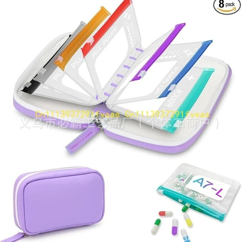 2026 New Waterlproof Pill Pouch Set Multiple Compartments Waterproof Pill Bag Set as a Gift for Parents and Elders