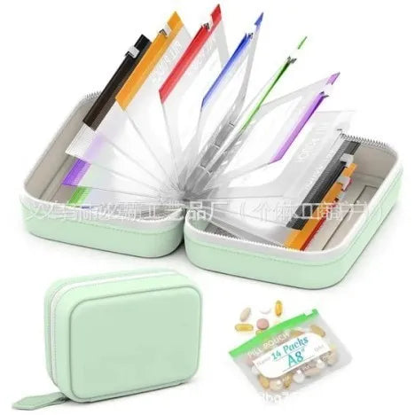 2026 New Waterlproof Pill Pouch Set Multiple Compartments Waterproof Pill Bag Set as a Gift for Parents and Elders