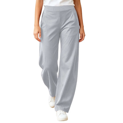 Fashion Wide-Leg Pants Women Summer High Waist Straight Trousers Breathable Casual Solid Palazzo Pants Pantalones Woman Bottoms