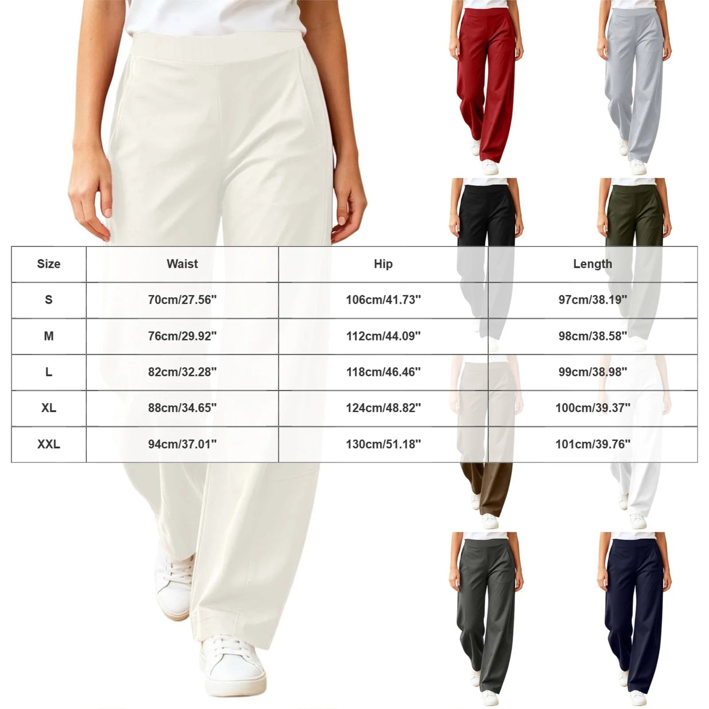 Fashion Wide-Leg Pants Women Summer High Waist Straight Trousers Breathable Casual Solid Palazzo Pants Pantalones Woman Bottoms