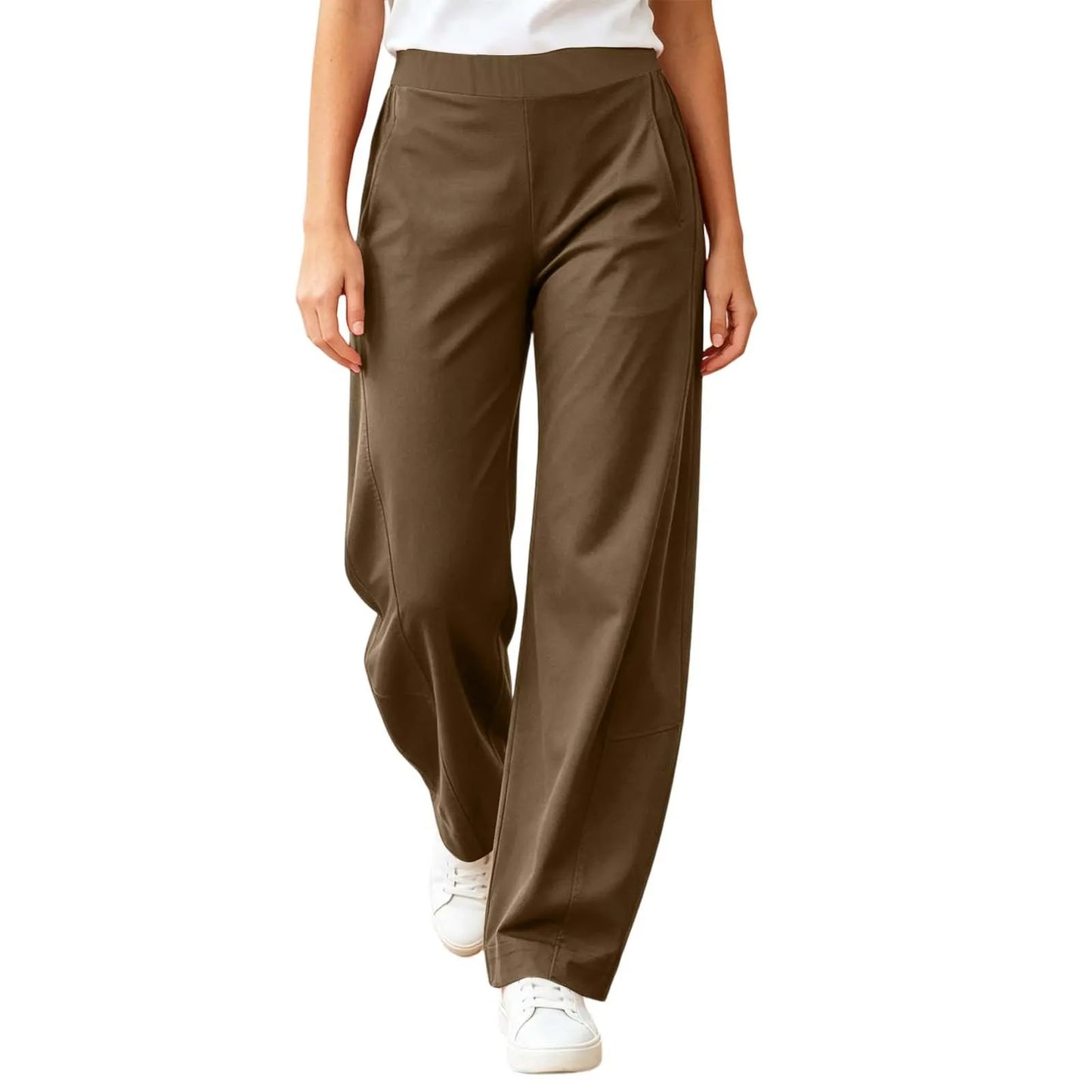 Fashion Wide-Leg Pants Women Summer High Waist Straight Trousers Breathable Casual Solid Palazzo Pants Pantalones Woman Bottoms