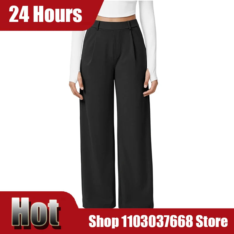 Women'S Fashion Comfortable Pants Autumn and Winter Wide Leg Casual Sports Drape Slimming and Versatile Floor Length 2025