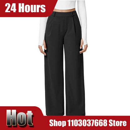 Women'S Fashion Comfortable Pants Autumn and Winter Wide Leg Casual Sports Drape Slimming and Versatile Floor Length 2025