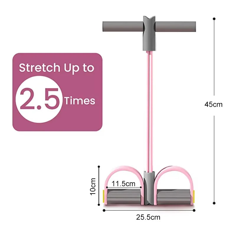 4-Tube Resistance Bands Yoga Pedal Puller Elastic Pull Rope Fitness Equipment for Abdomen Waist Arm Training