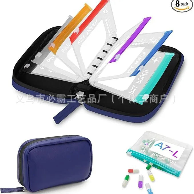 2026 New Waterlproof Pill Pouch Set Multiple Compartments Waterproof Pill Bag Set as a Gift for Parents and Elders