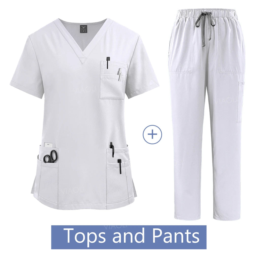 Wholesale Price Medical Suit for Women Surgical Gown Lab Coat with Pockets Dental Scrub Veterinary Uniform Soft Nursing Articles