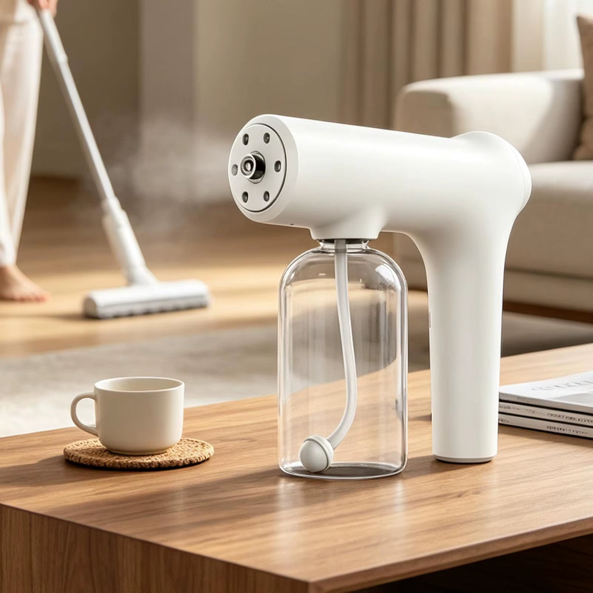 Mist Sprayer 350Ml 6 Levels Nano Cordless Rechargeable Portable Handheld Fogger Machine for Water Toner Home Office Salon Travel