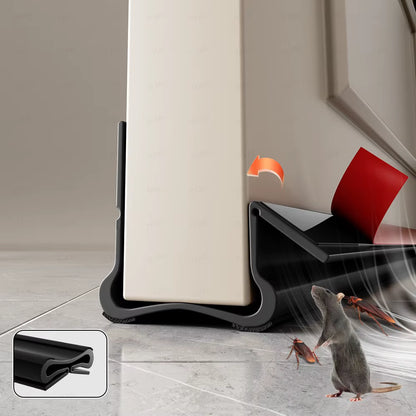 93Cm Self-Adhesive Door Bottom Sealing Strip PVC Flexible Door Gap Wind and Dust Proof Weather Strip with Soundproofing Felt