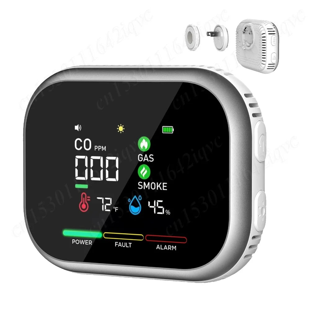 6-In-1 Portable Airs Detector with HD Display Temperature & Humidity Carbon Monoxide Detectors for Home RV Car Apartment Travel