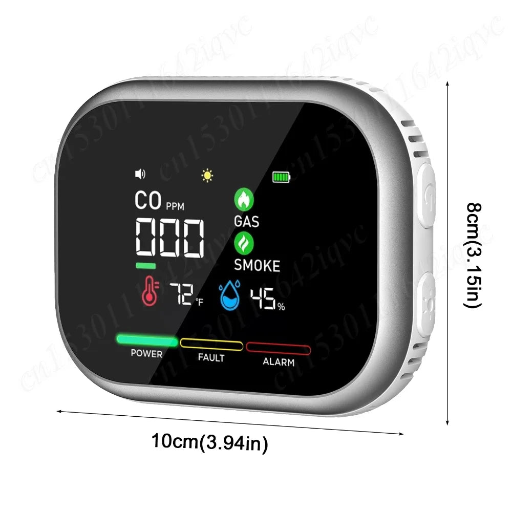 6-In-1 Portable Airs Detector with HD Display Temperature & Humidity Carbon Monoxide Detectors for Home RV Car Apartment Travel